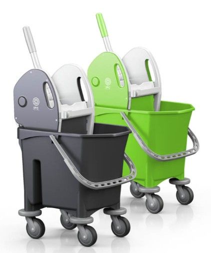 Carrello ECOMIX NERO da 25 lt con ruote e strizzatore